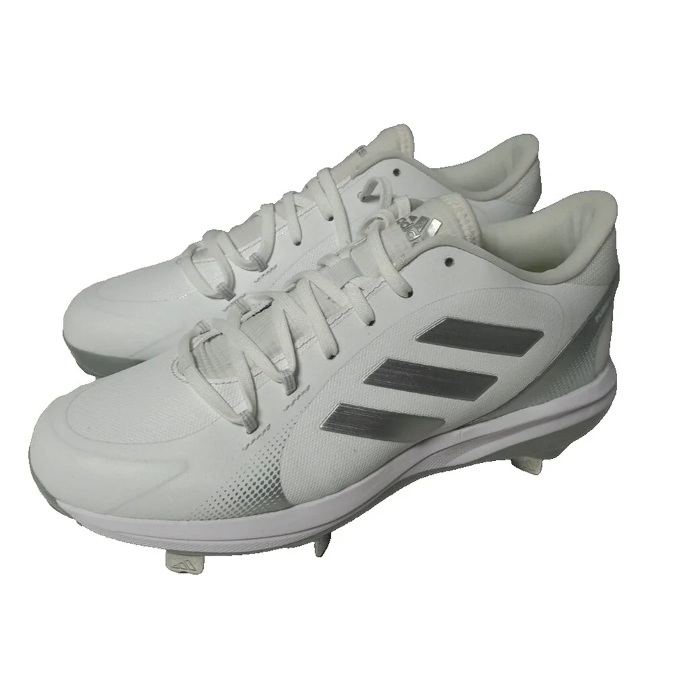 Adidas Adizero Pure Hustle 2 Womens Sz 8.5 Metal Softball Cleats White Silver